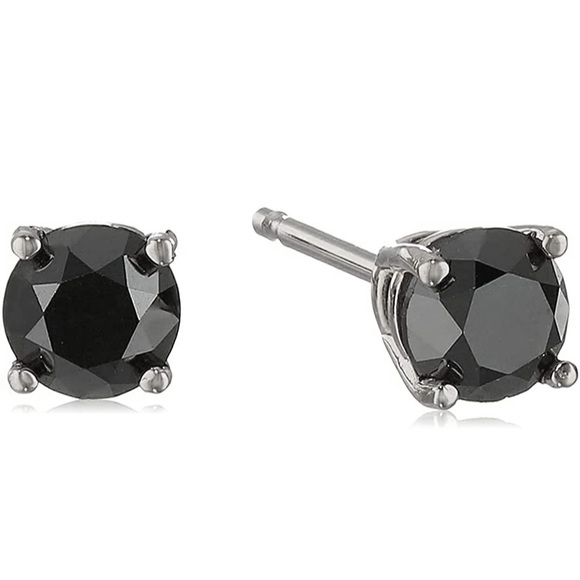 14k Black Diamond 1/2 Carat Earrings - Picture 2 of 10